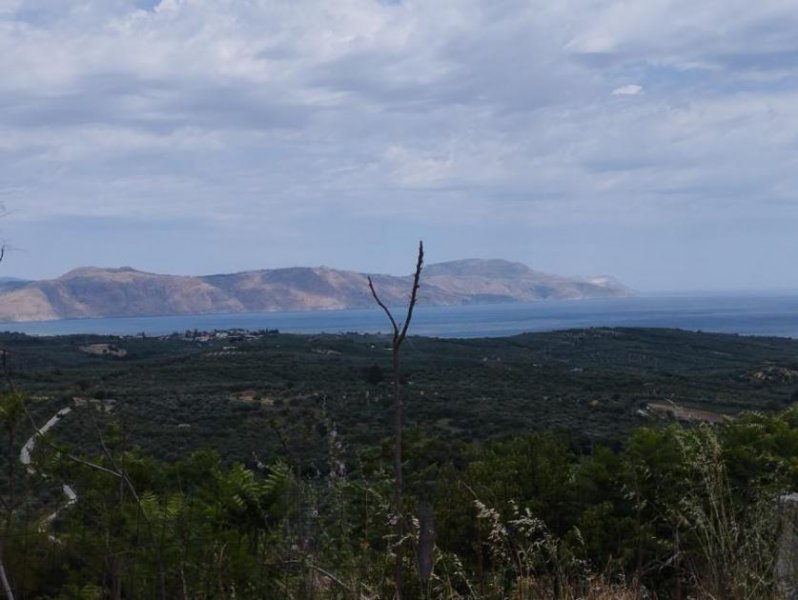 Episkopi bei Rethymno Schöne Aussicht auf das Meer und die Berge in Episkopi- Baugrundstück Grundstück kaufen